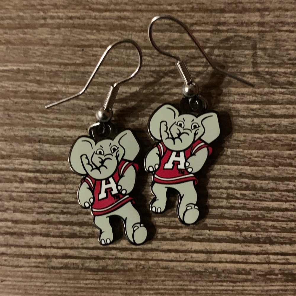 University of Alabama elephant mascot earrings